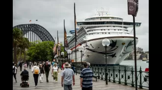 Someone has fallen overboard on a cruise ship near Sydney, prompting a search operation.