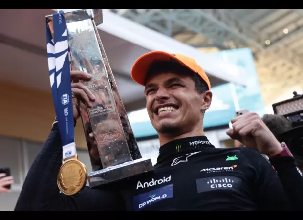 Hamilton and Verstappen congratulate Norris on his maiden Formula 1 victory.