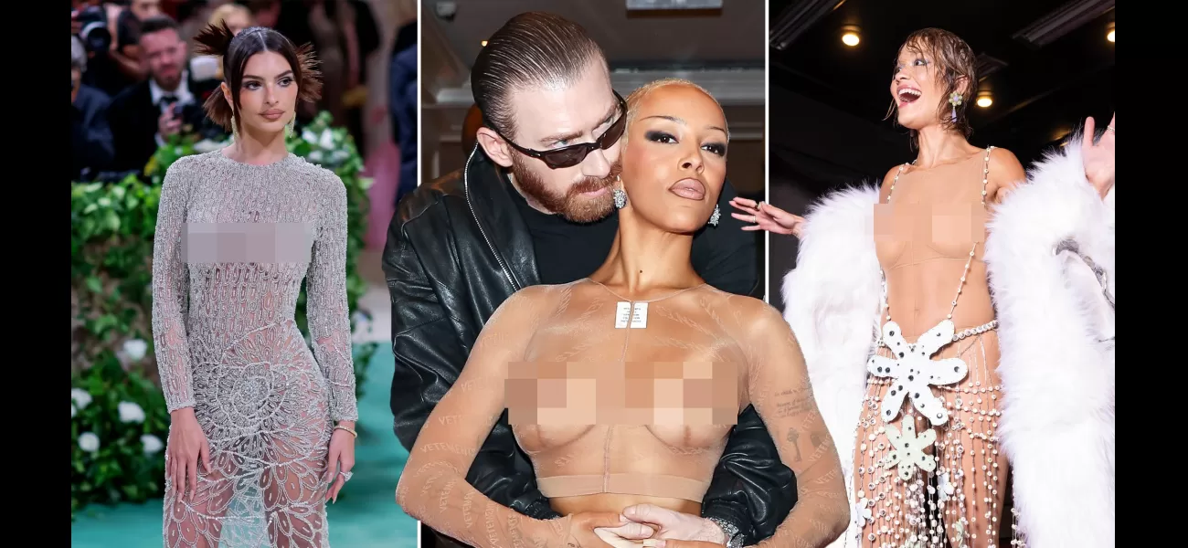 Celebrities like Doja Cat and Rita Ora caused a stir at the Met Gala with their daring and revealing outfits.
