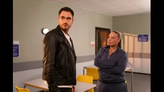 Grace is surprised when Freddie shows up with a visitor from her past on Hollyoaks.