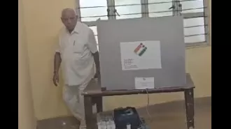 Crowds flock to polling stations in Karnataka as Yediyurappa family exercises their right to vote.