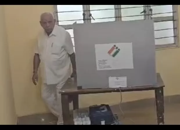 Crowds flock to polling stations in Karnataka as Yediyurappa family exercises their right to vote.