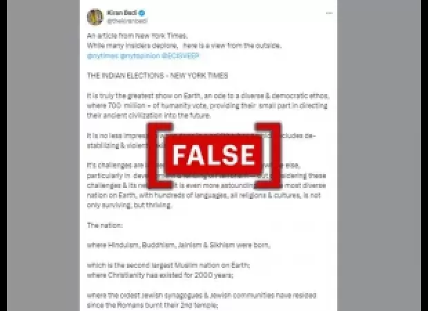 The New York Times did not refer to Indian elections as the 