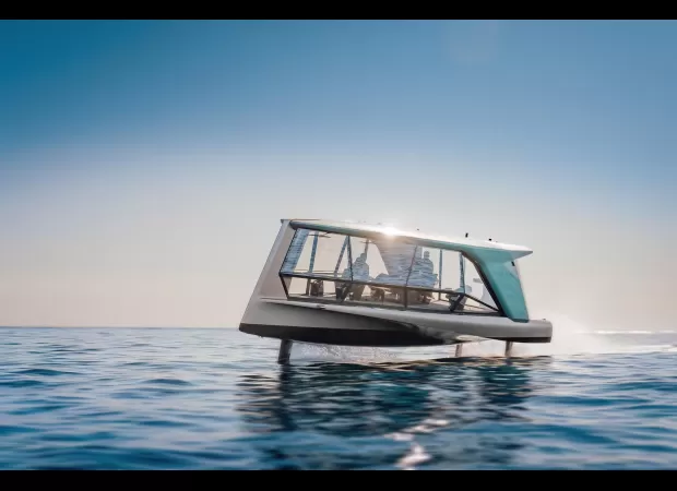 A fancy boat that can fly is available for purchase at a price of £2,100,000.