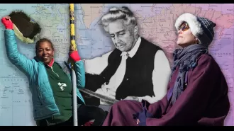 An unexpected explorer who traveled through Iran wearing a classic Burberry coat.