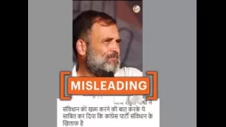 Did Rahul Gandhi deny Congress wanting to remove Constitution? No, video is edited.