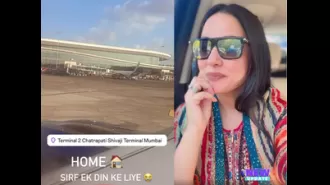 Actress Hina Khan is back in her hometown of Mumbai for just one day.