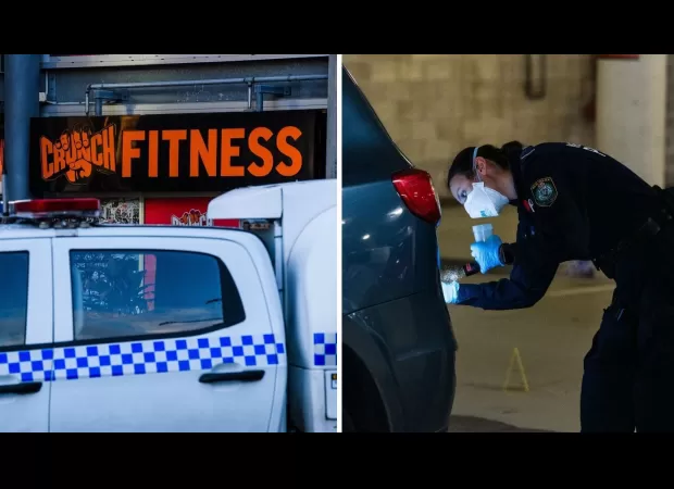 A man was taken into custody for brutally stabbing a woman outside a gym.