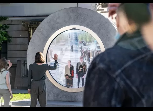 Mysterious door connecting NYC and Dublin appears on Manhattan street.