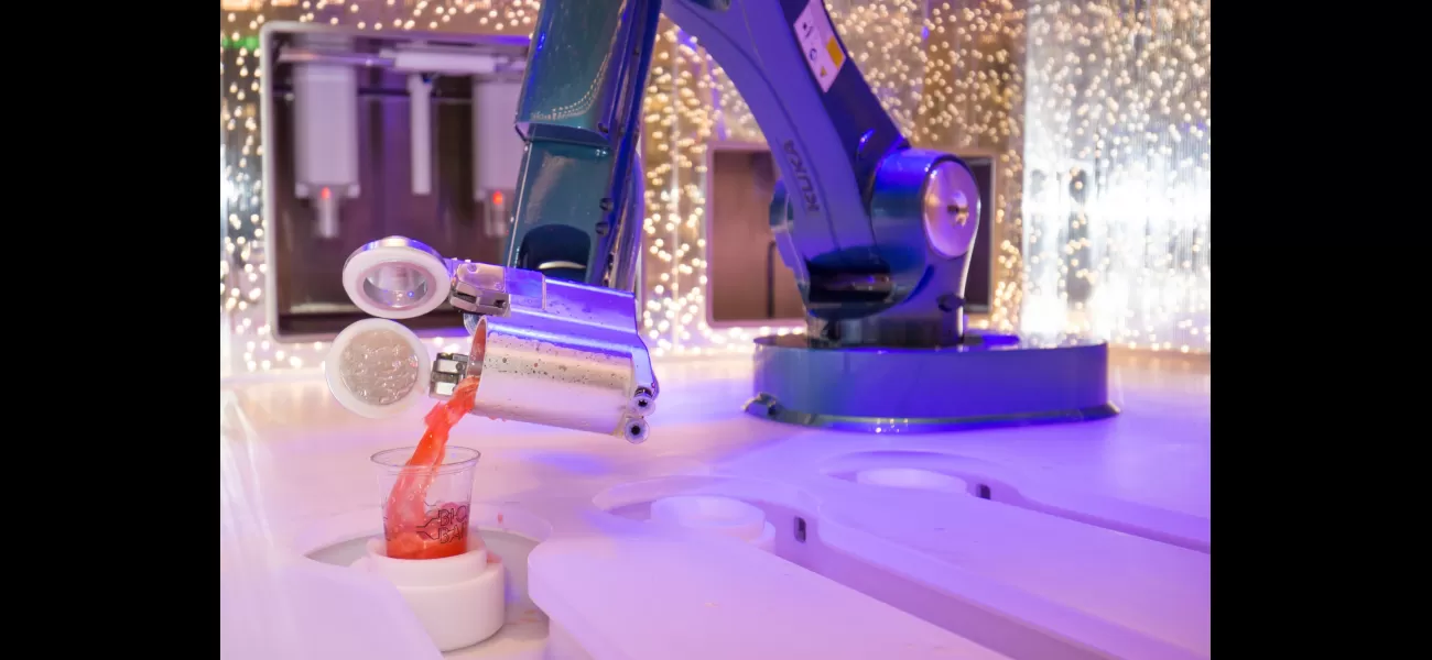 New cruise ship features robot bartenders making 1,000 drinks daily.