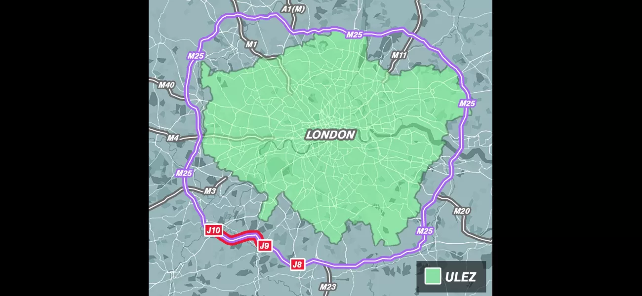 A map details the location of a major section of the M25 that will be closed starting tonight.