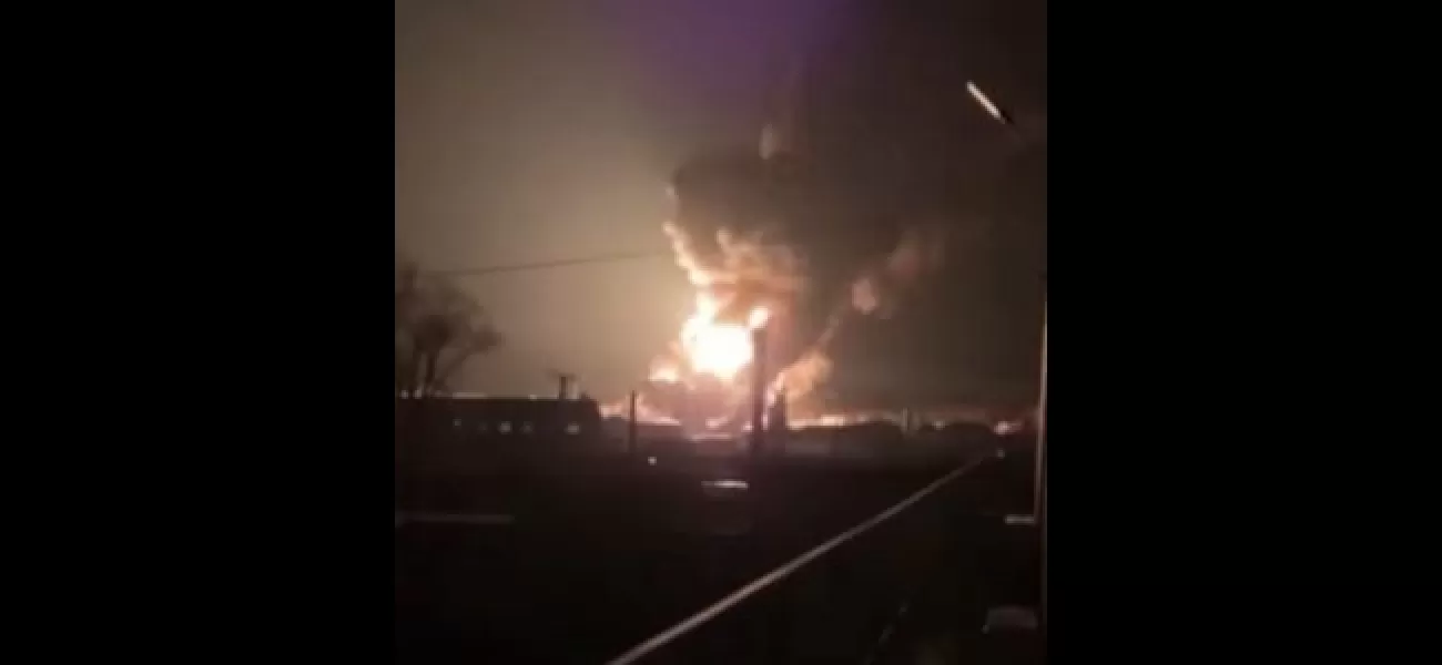 A fire started at a Russian oil refinery when a drone from Ukraine crashed.