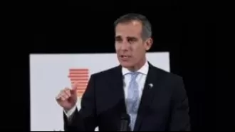 LA mayor Garcetti ignores worries about democratic state in India.
