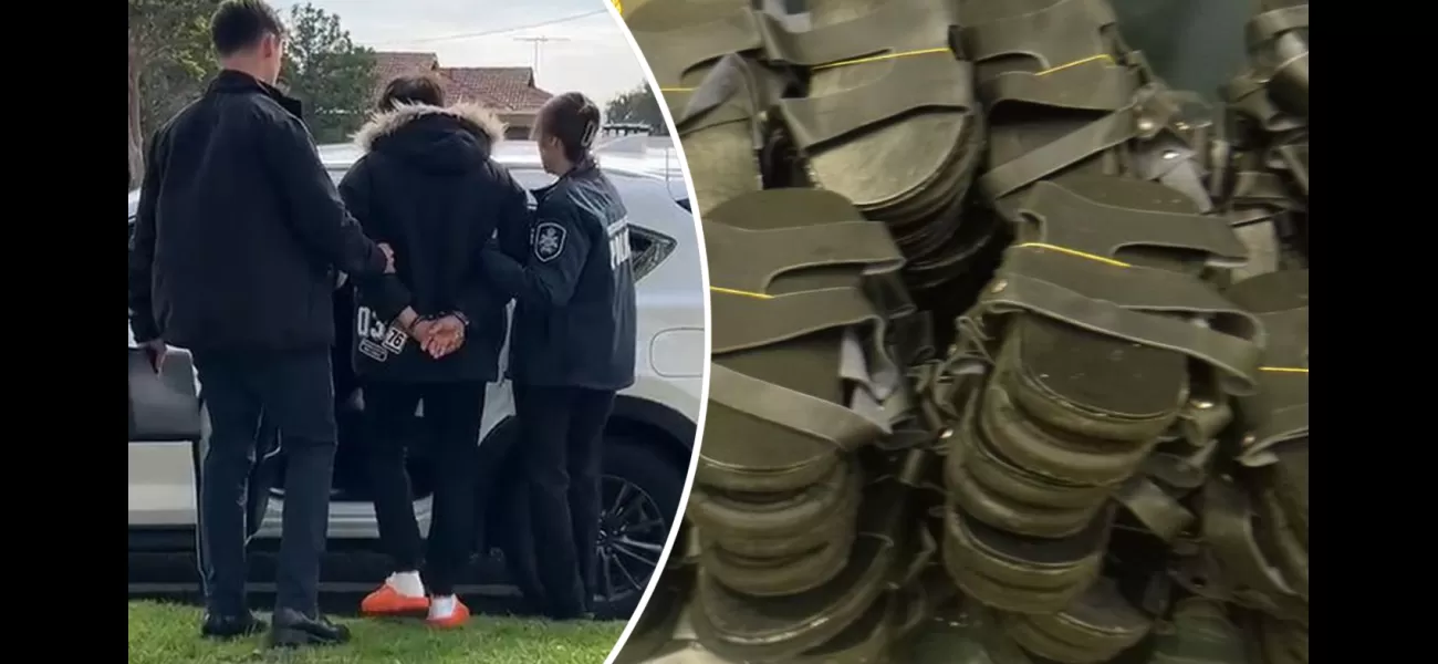 A man was arrested for possession of 100kg of meth hidden in sandals.