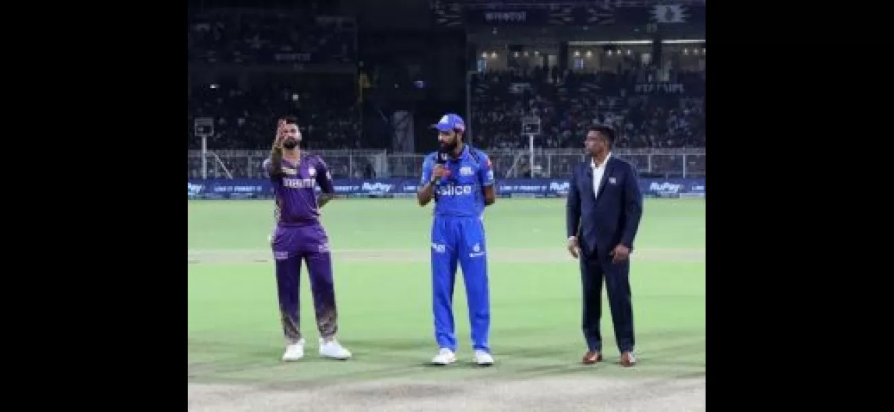 Mumbai Indians choose to field first against Kolkata Knight Riders in a shortened match due to rain.