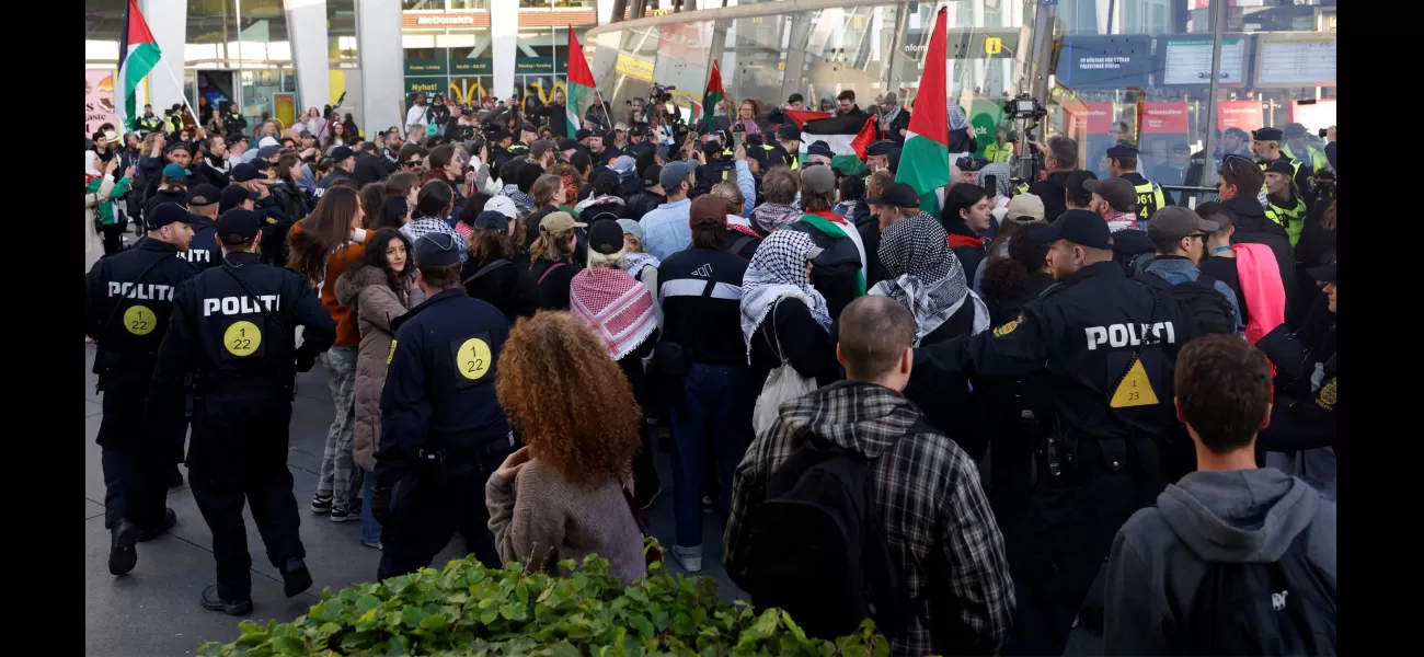 Demonstrators confront law enforcement at Eurovision venue, shouting ‘disgraceful.’