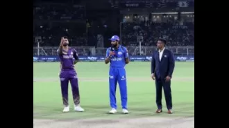 Mumbai Indians choose to field first against Kolkata Knight Riders in a shortened match due to rain.