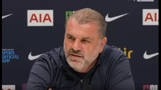 Soccer coach Postecoglou warns Manchester City while Arsenal hopes for help from rival Tottenham in title race.