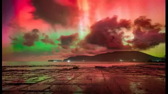 Southern skies shining with Aurora australis.