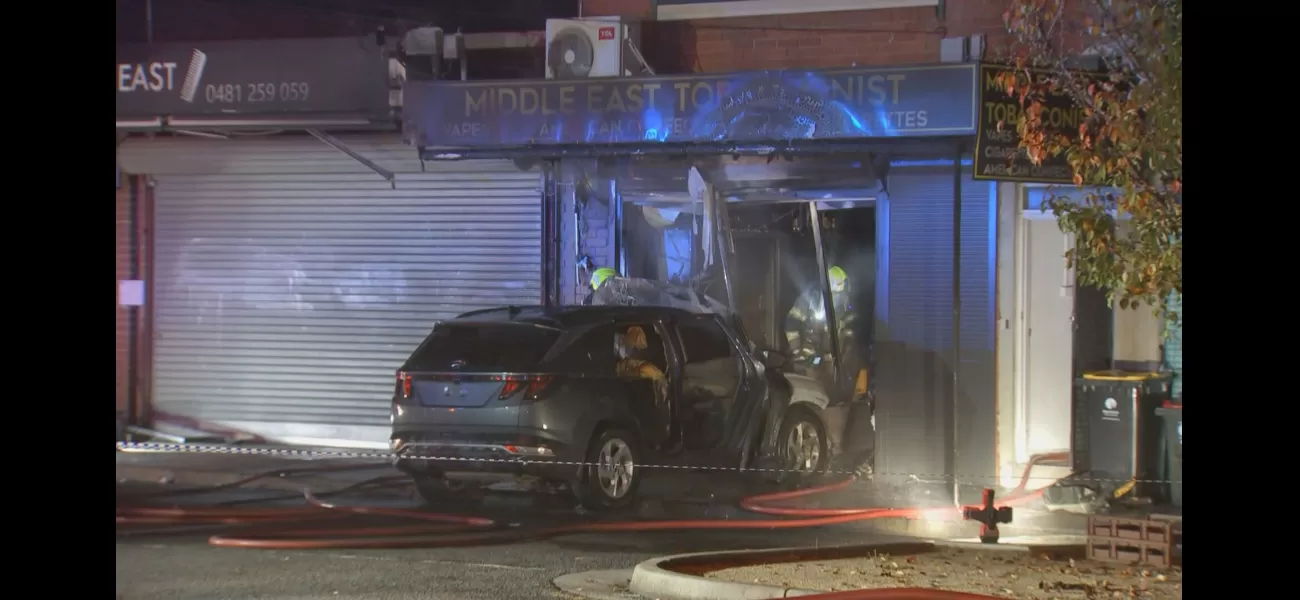 A tobacco shop was attacked and burned in Melbourne's northwest.