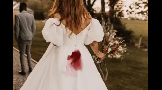A wedding was ruined by a single glass of red wine.