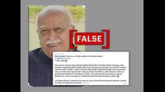 A quote praising Rahul Gandhi was wrongly credited to BJP leader L.K. Advani.