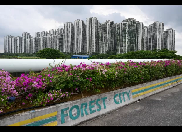 Explore a deserted city with empty skyscrapers worth billions of pounds.