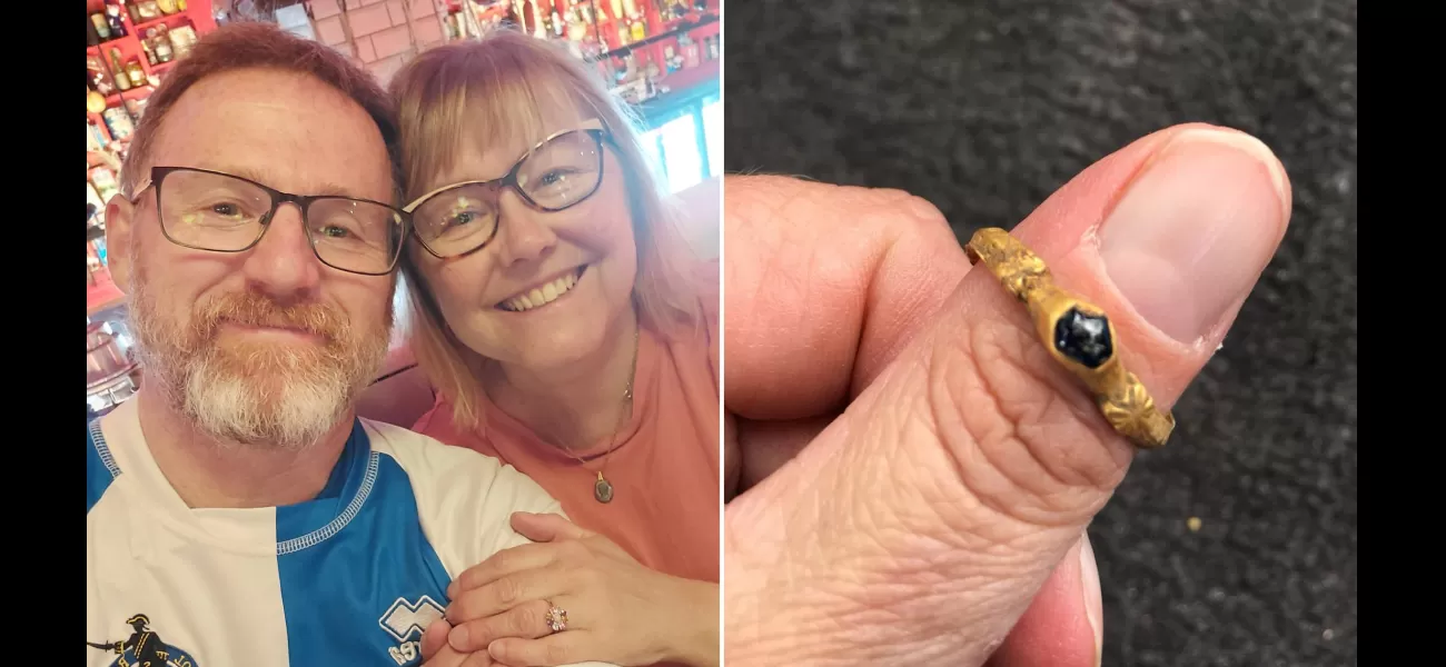 Man credits wife for helping him find valuable medieval ring while using metal detector.