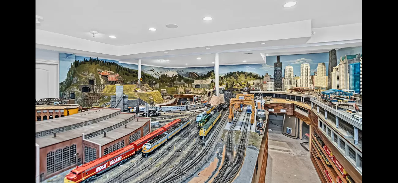 This expensive mansion features a train-themed room.
