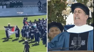 Comedian Jerry Seinfeld's support of Israel causes university students to protest and leave the event.