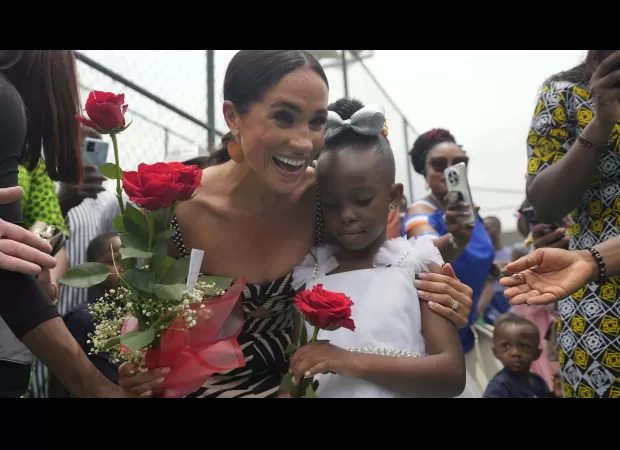 Meghan, known as Ifeoma in Nigeria, talks to women about her Nigerian heritage.