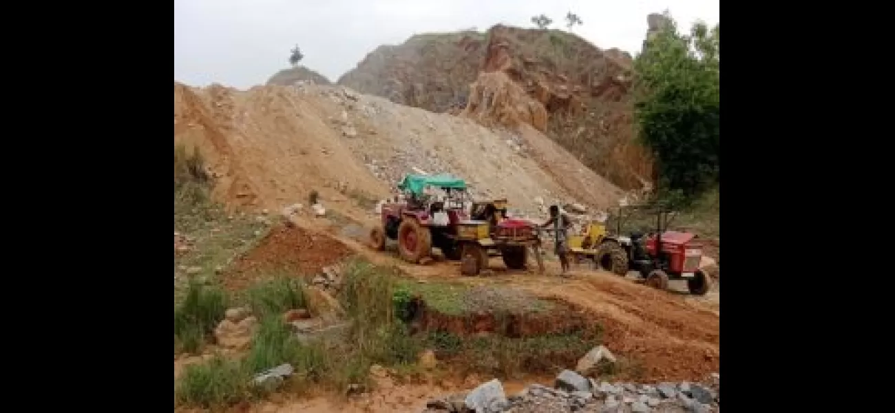 Unlawful mining of blackstone in Jajpur endangers local school children and railway transportation.