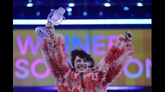 Nemo from Switzerland triumphs at Eurovision Song Contest.