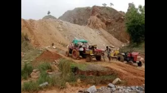 Unlawful mining of blackstone in Jajpur endangers local school children and railway transportation.