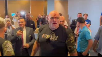 John Fury, father of boxer Tyson Fury, was injured after headbutting a member of Oleksandr Usyk's team.