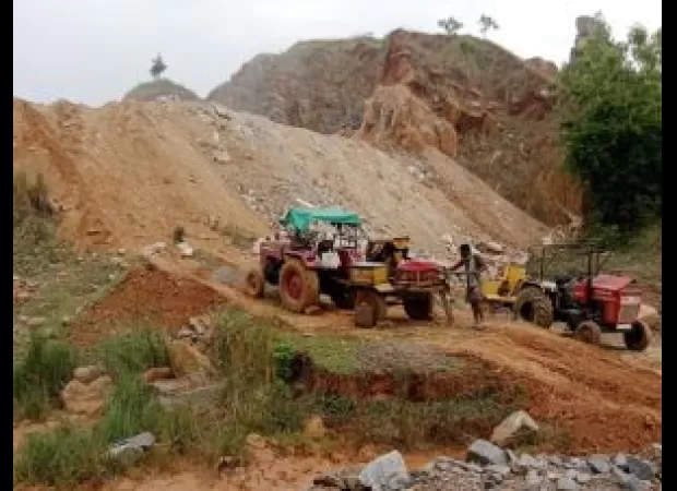 Unlawful mining of blackstone in Jajpur endangers local school children and railway transportation.