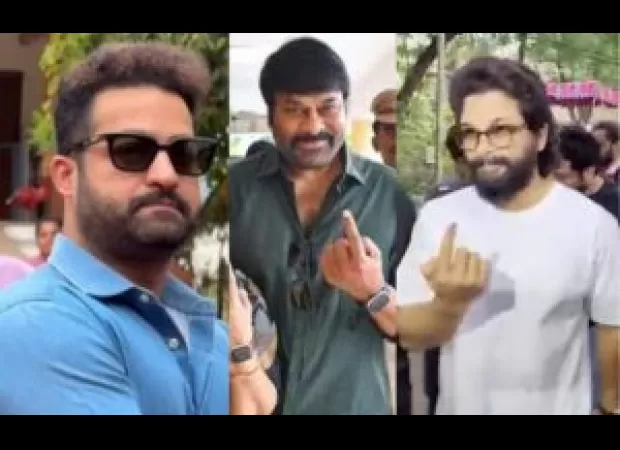 Celebrities Chiranjeevi, Jr NTR, and Naresh were seen casting their votes in Hyderabad.