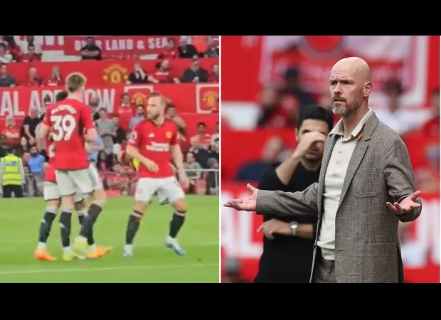 Man Utd player shows frustration towards Erik ten Hag during loss to Arsenal