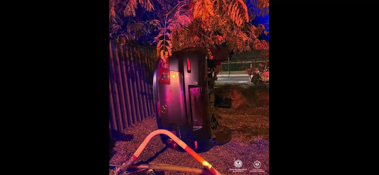 A car flipped over due to a poorly timed kiss in South-west Adelaide.