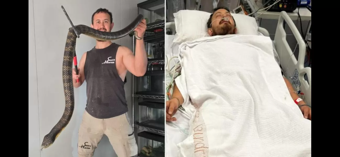 Man in Melbourne survives venomous snake bite, grateful to be alive.