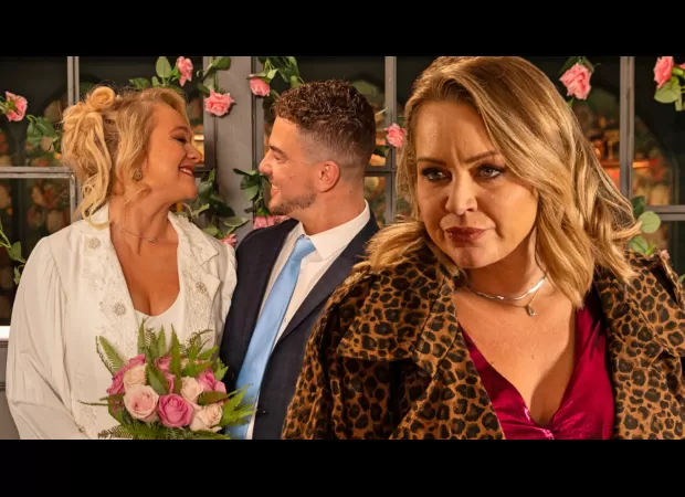 Wedding chaos ahead for Leela and Joel in Hollyoaks as unexpected obstacle arises.