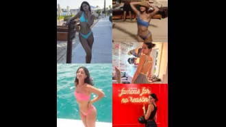 Actress Ananya Panday posts throwback pics of herself in a bikini.