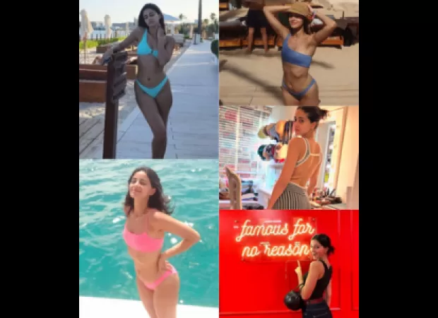 Actress Ananya Panday posts throwback pics of herself in a bikini.