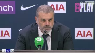 Postecoglou reacts to Tottenham fans jeering Arsenal during their loss to Manchester City.