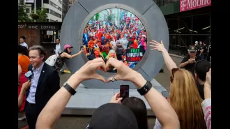 Dublin to NYC portal closed due to 'inappropriate' behavior.