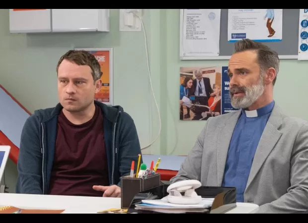 Police save Billy and Paul from hospital trouble in Coronation Street.