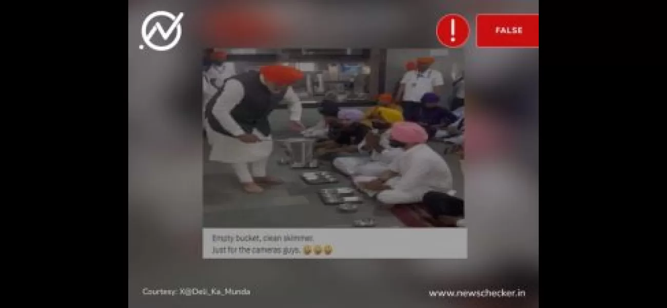 False viral post claims PM Modi posed for photo with empty bucket, serving food.