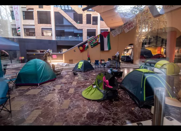 Pro-Palestine demonstrators refuse to vacate Melbourne University building.