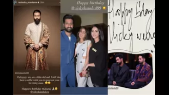 Celebrities Rashmika, Ayushmann, and Ananya send birthday wishes to Vicky Kaushal on his 36th birthday.