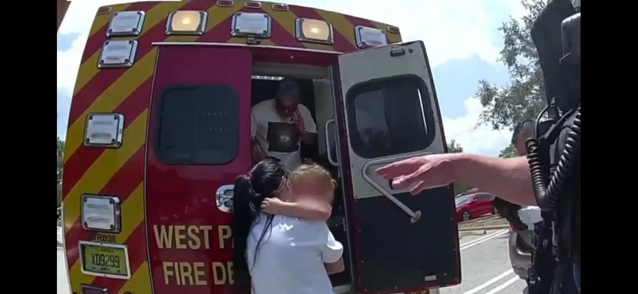 A young girl was left alone in a hot car, her skin turning red.